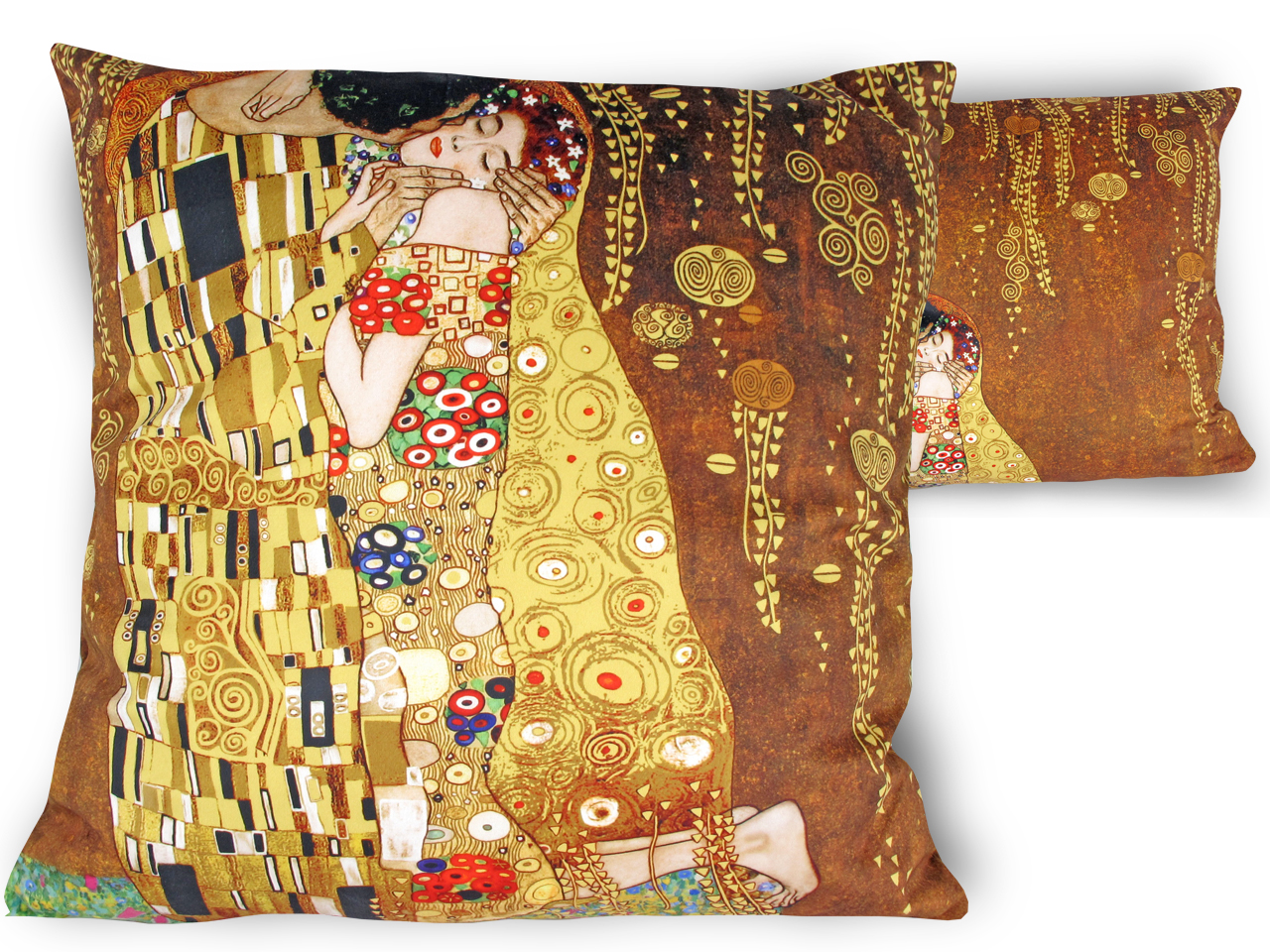 Polštář G.Klimt - Polibek 45 cm x 45 cm