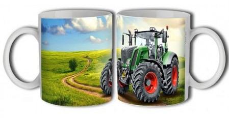 Hrnek traktor zelený