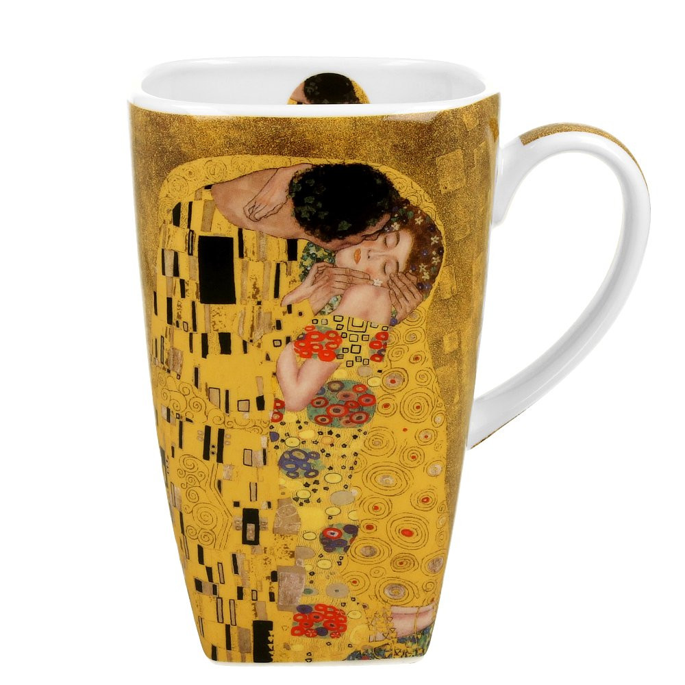 Hrnek latte hranatý 630 ml - Gustav Klimt "Polibek"