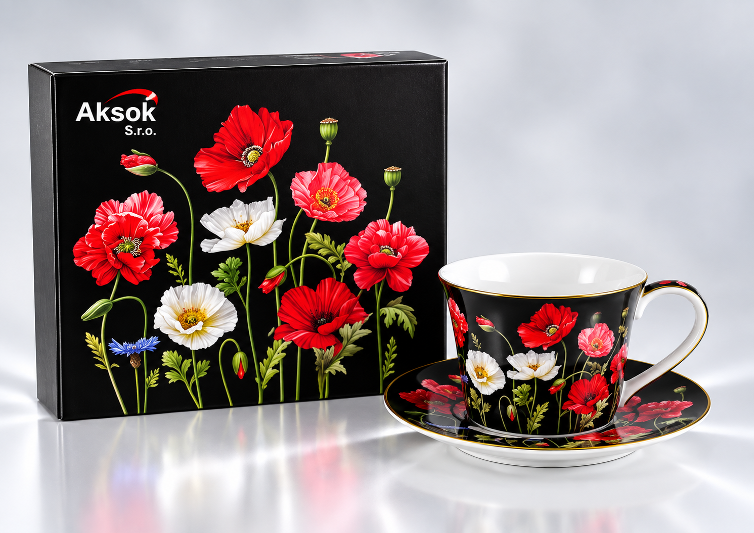 Vlčí mák šálek+podšálek  250ml POPPY0048