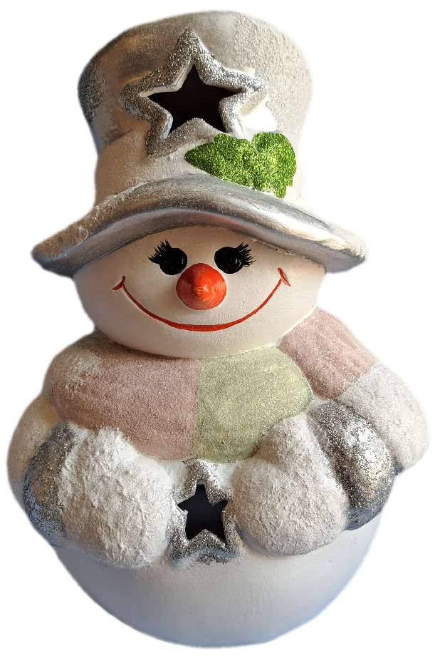 Sněhulák na svíčku keramika 34cm