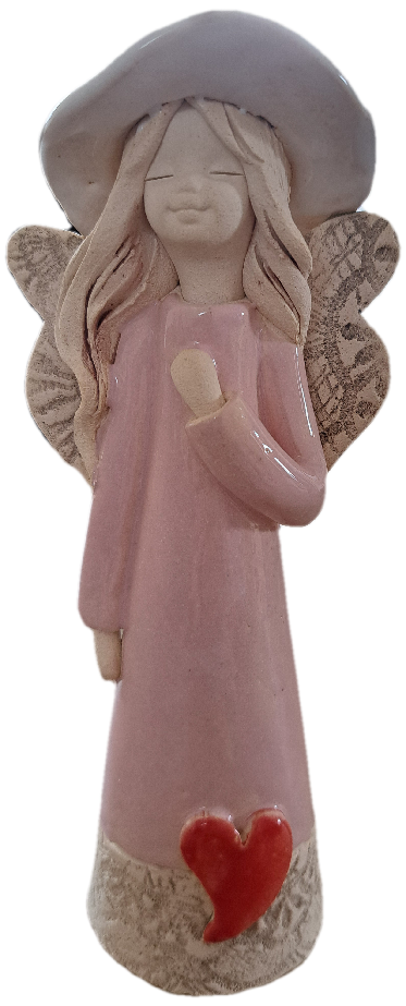 Anděl pálená keramika 17cm