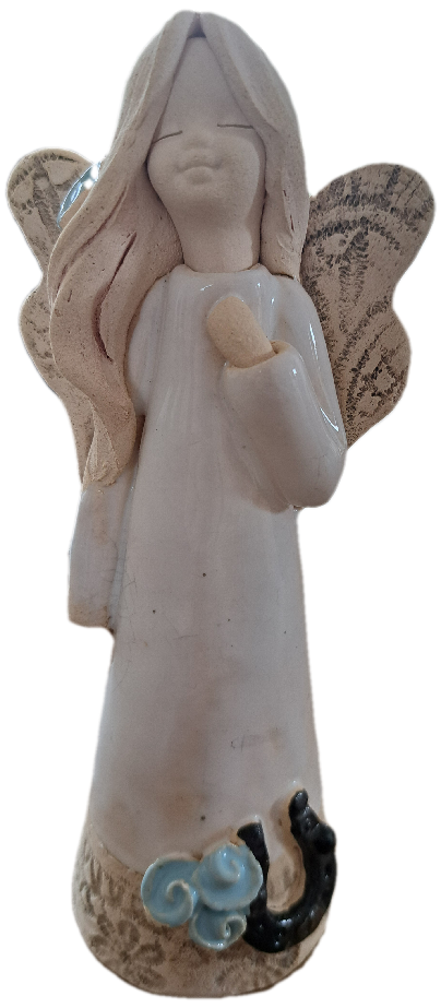 Anděl pálená keramika 17cm