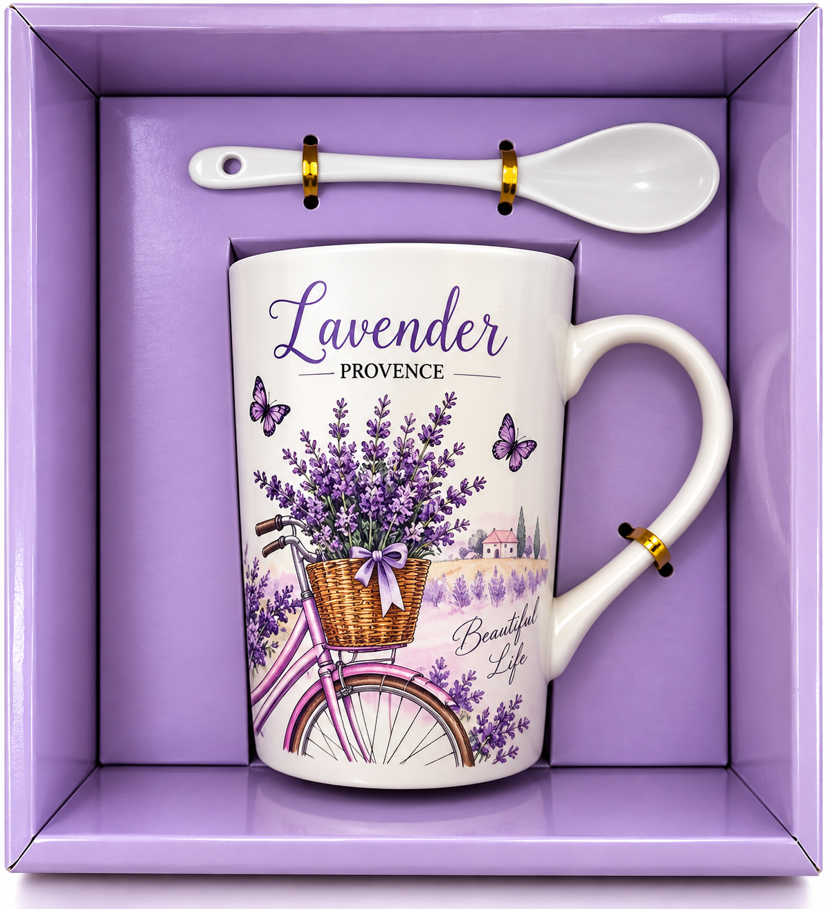 Hrnek Lavender se lžičkou – 0,5 l