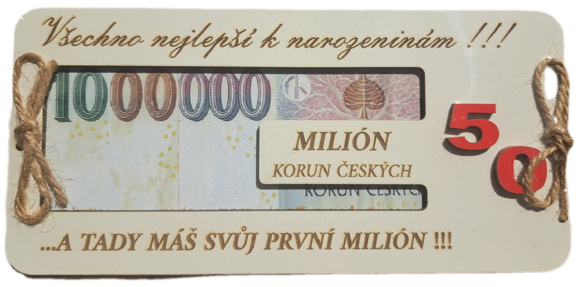 Dřevěná krabička na peníze 50