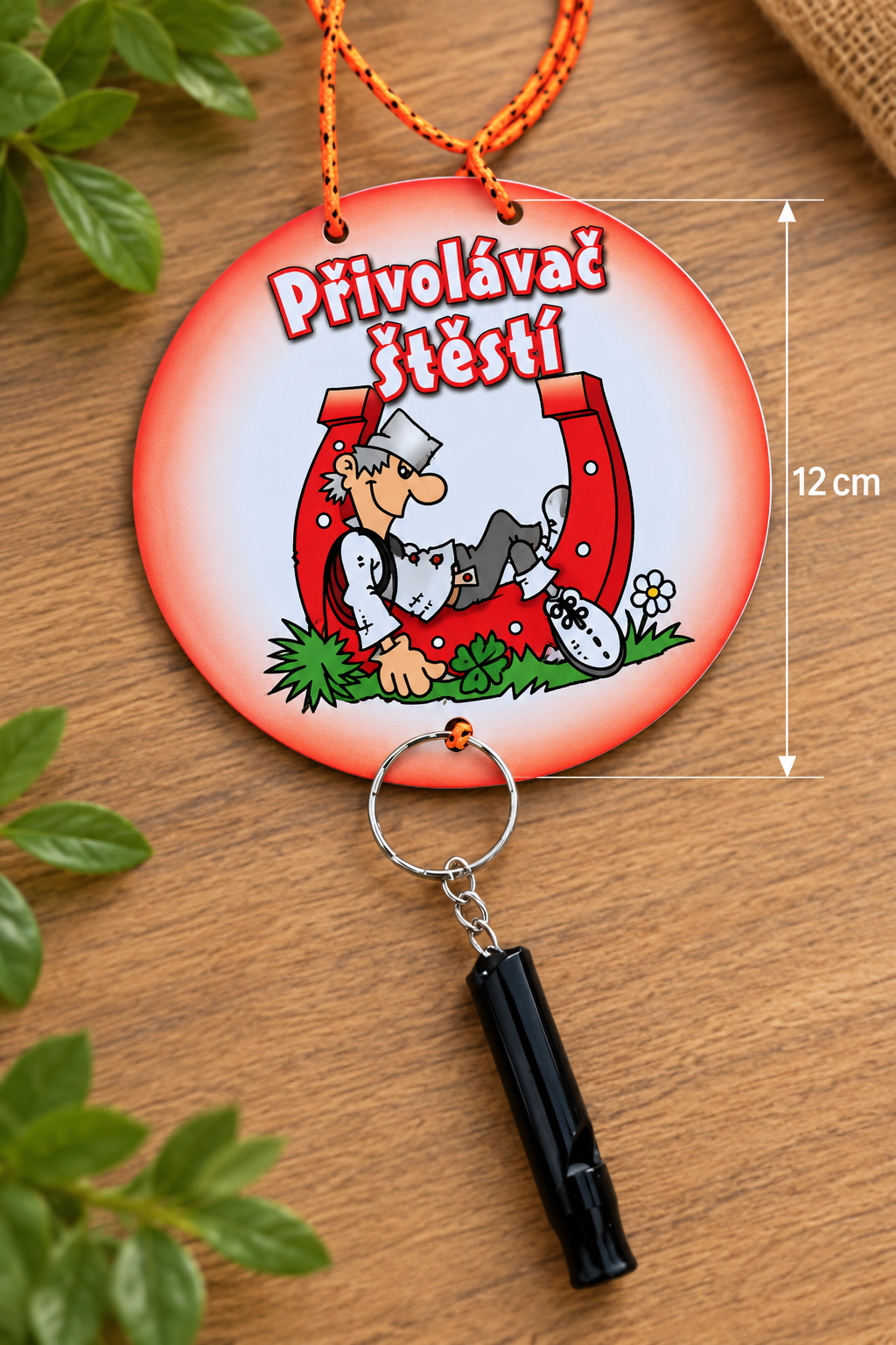 Vtipný Přivolávač štěstí s píšťalkou 10cm