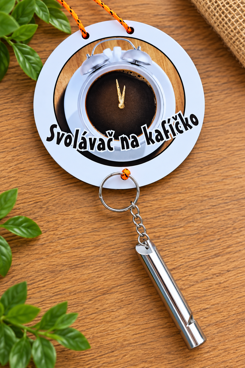 Vtipný Svolávač na kafíčko s píšťalkou 10cm