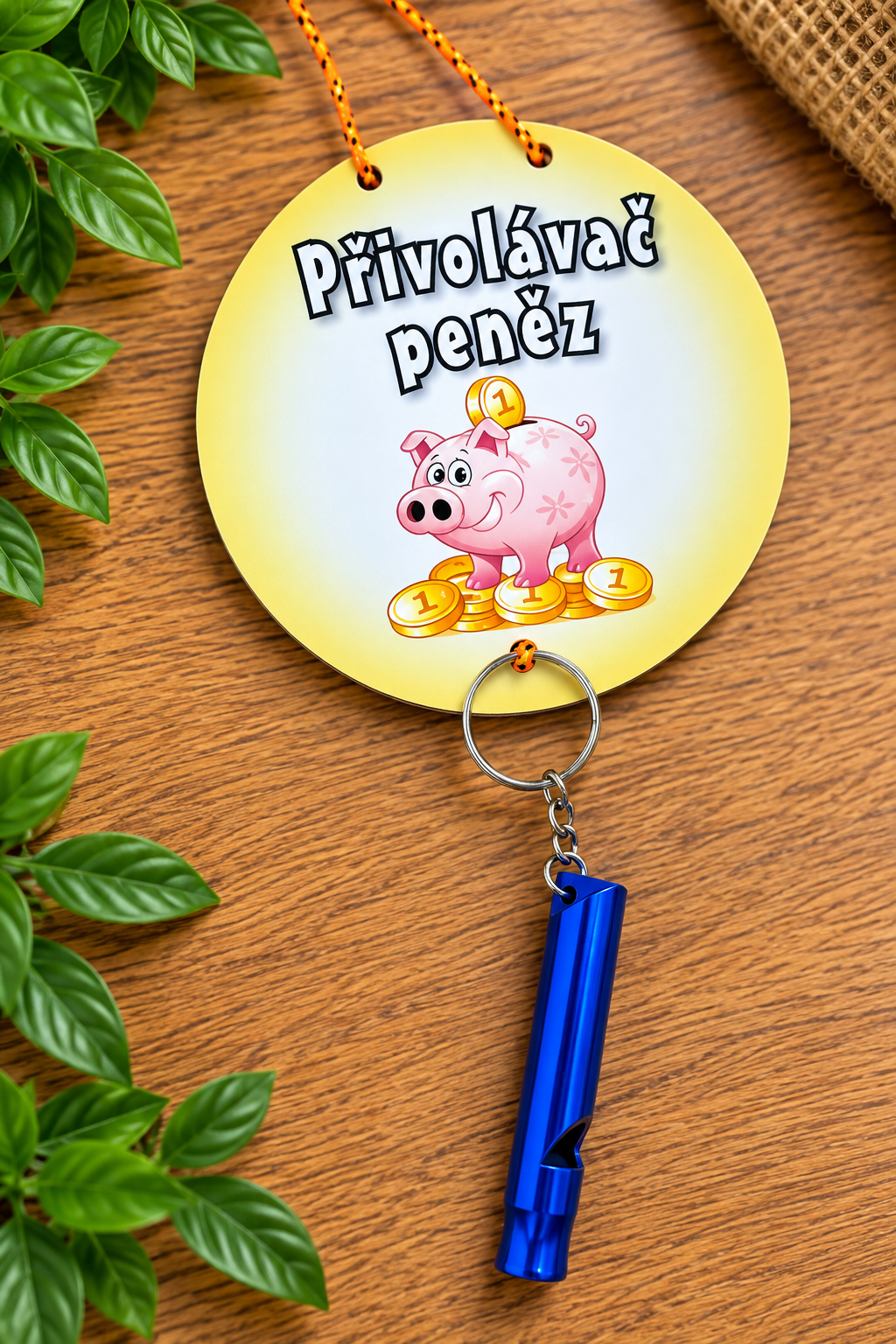 Vtipný  Přivolávač peněz s píšťalkou 10cm