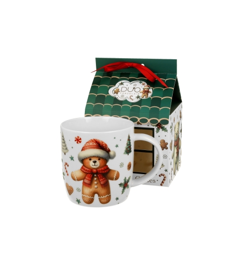 Hrnek o objemu 400 ml v balení s motivem vánočního domečku CHRISTMAS CUTIES