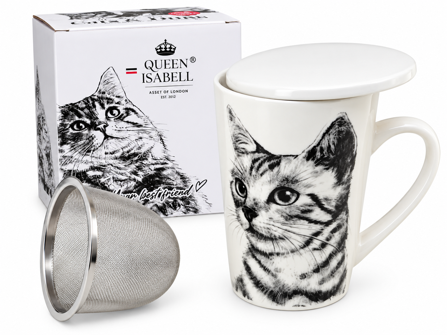 Bylináč s víčkem a sítkem Cats & Dogs – Kočka, 400 ml