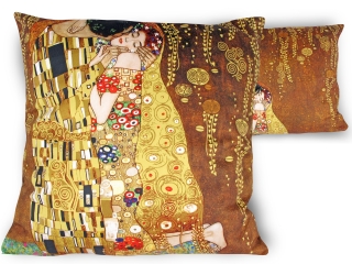 Polštář G.Klimt - Polibek 45 cm x 45 cm